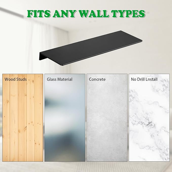 8" Floating Shelves for Wall, Metal Wall Shelves, Mini Display Shelf for - Image 6