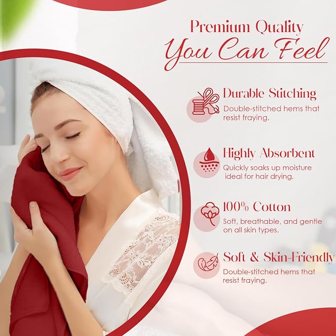 RIVERSIDE 6 Pack Premium Hand Towels Set, 16x28 inches, 100% Ring Spun Cotton - Image 5