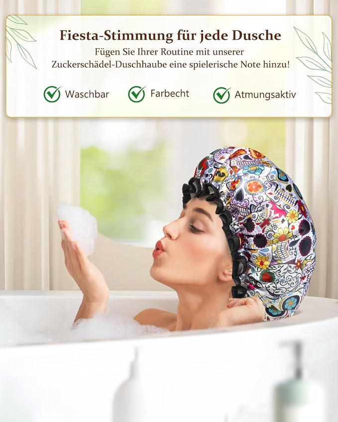 mikimini Shower Cap for Women Reusable Waterproof, Hair Cap for Shower - Image 6