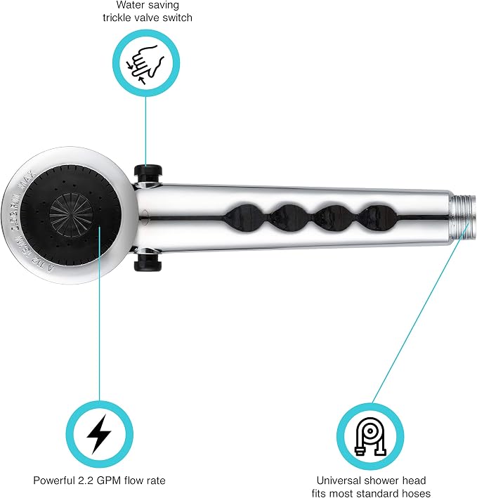 Dura Faucet DF-SA135-CP RV Economical Handheld Replacement Shower Head Wand Unit - Image 3