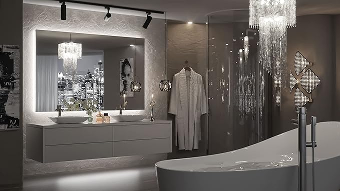 TETOTE 48 x 30 LED Backlit Bathroom Mirror - Image 2