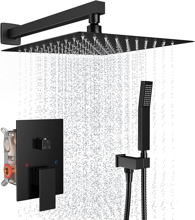 Rain Shower System 12 Inches Shower Head by Dlvsoby