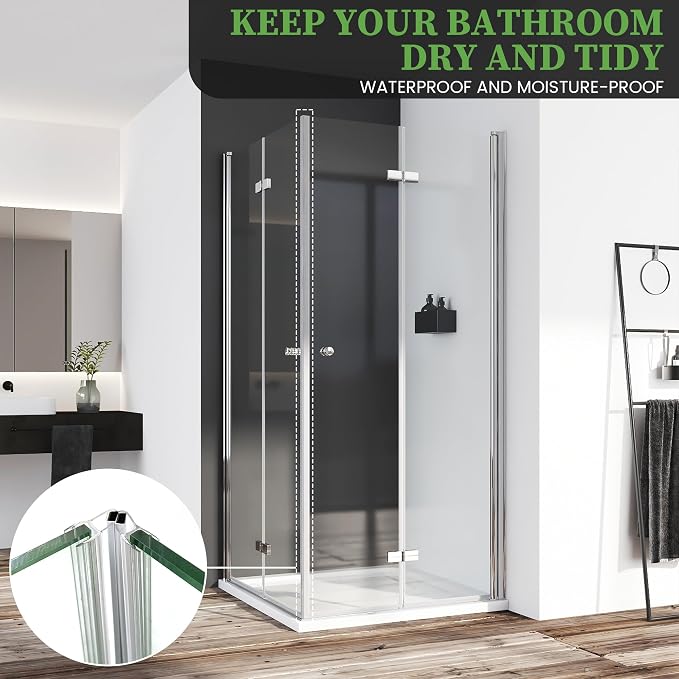 Bathroom Shower Glass Door Side Seal Strips, Length 78 Inch 2PCS Transparent - Image 8
