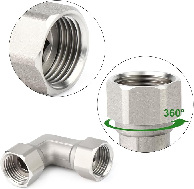 TAISHER 2PCS 304 Stainless Steel 90 Degree Elbow 2 Ends Flexible Movable - Image 4