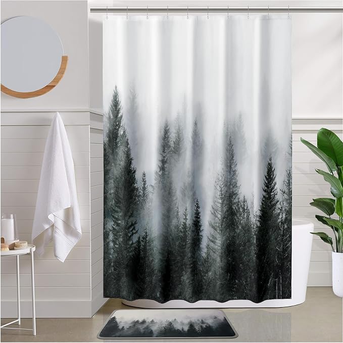 ORTIGIA 60x72 Misty Forest Stall Shower Curtain - Image 7