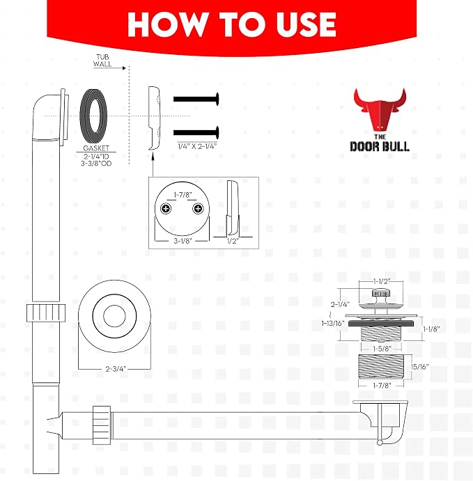 Tip-Toe Bathtub Drain Trim Kit - Image 6