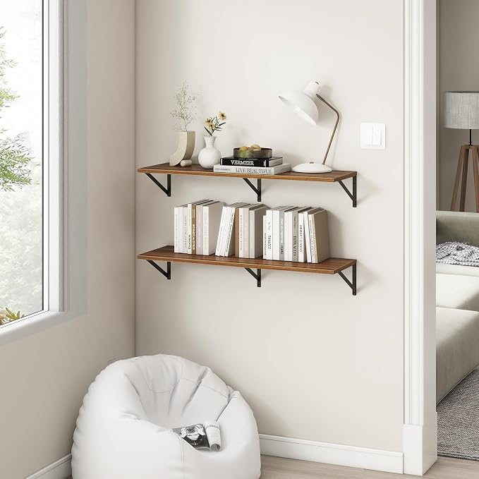 Fun Memories 40 Inch Floating Shelves, 12 Inch Deep Wall Shelf, 40 x 12 - Image 2