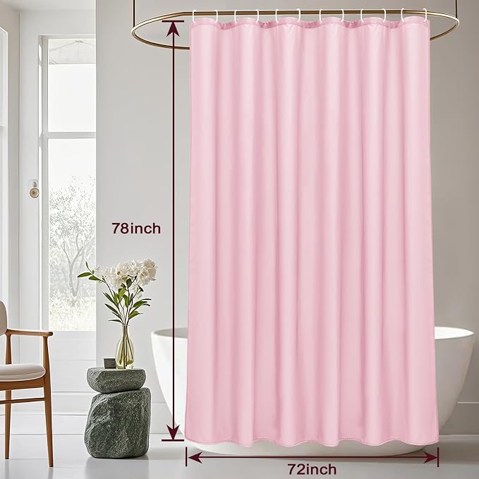 AooHome Extra Long 72x78 inch Shower Liner, Fabric Solid Color Shower Curtain - Image 8