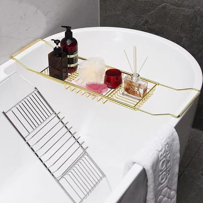 Stainless Steel Expandable Shower Bathtub Tray Over Tub Bath Caddy Expandable - Image 4