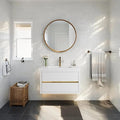 Modern 36" Wall-Mounted Bathroom Vanity by VUMALL