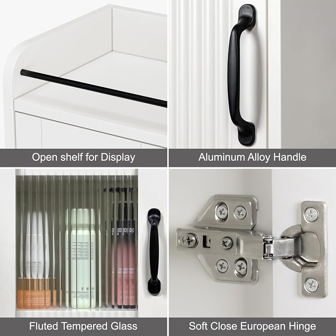 71'' Tall Storage Cabinet, Slim Bathroom Oragnizer, Freestanding Narrow Floor - Image 3