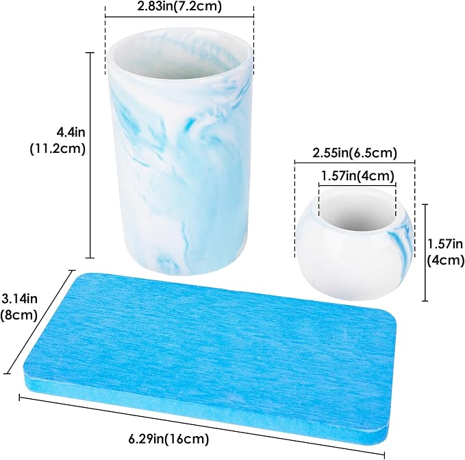 Ceramic Toothbrush Holder & Toothbrush Cup - Image 2