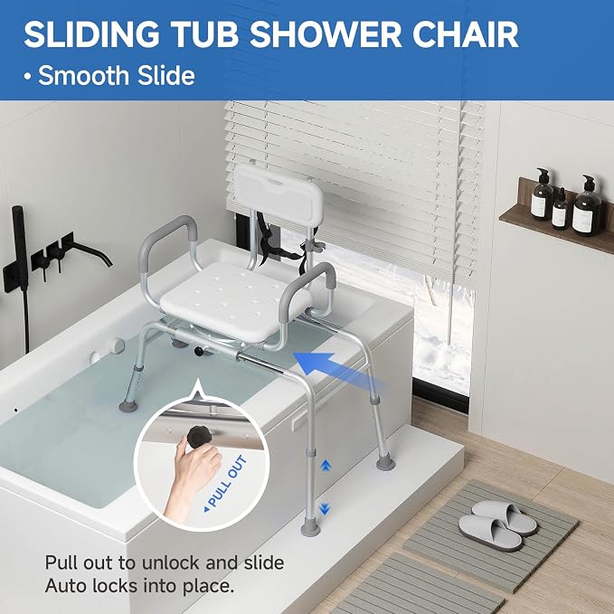 Sliding Shower Chair Tub Transfer Bench - Image 2