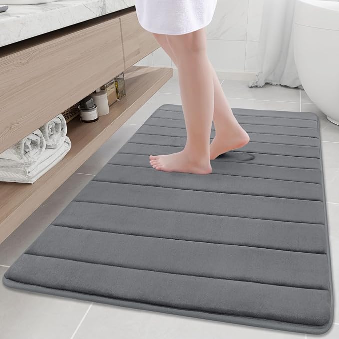 Buganda Memory Foam Bath Mat, Ultra Soft and Non-Slip Bathroom Rugs, Water by Buganda