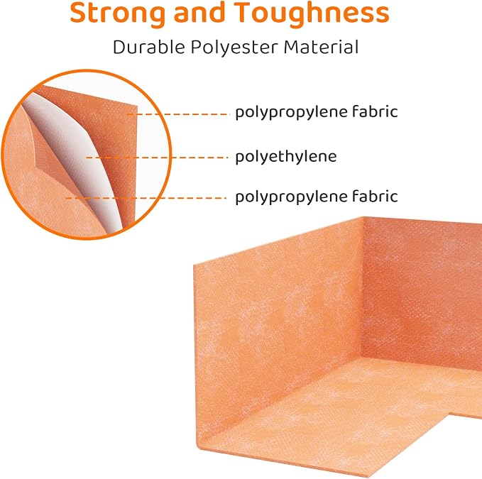 8 Pack Inside Waterproofing Corner Shower Membrane Corner Shower Seamless - Image 3