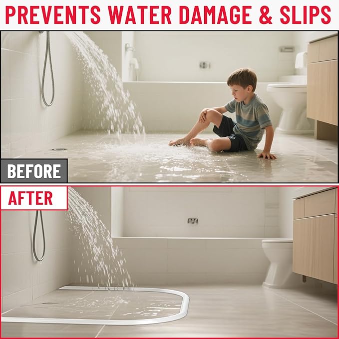 Shower Threshold Water Dam Barrier – 67in Self-Adhesive, Waterproof, Flexible - Image 4