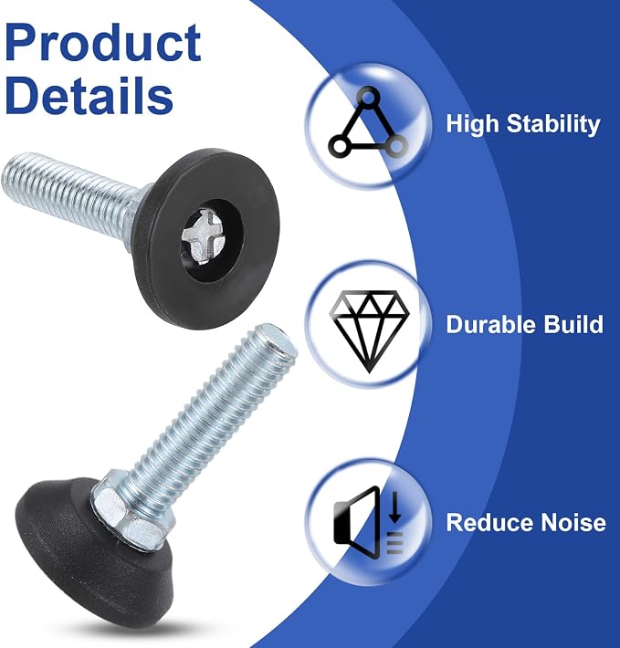 uxcell 1/2"-13 Thread Furniture Feet Levelers - Image 3