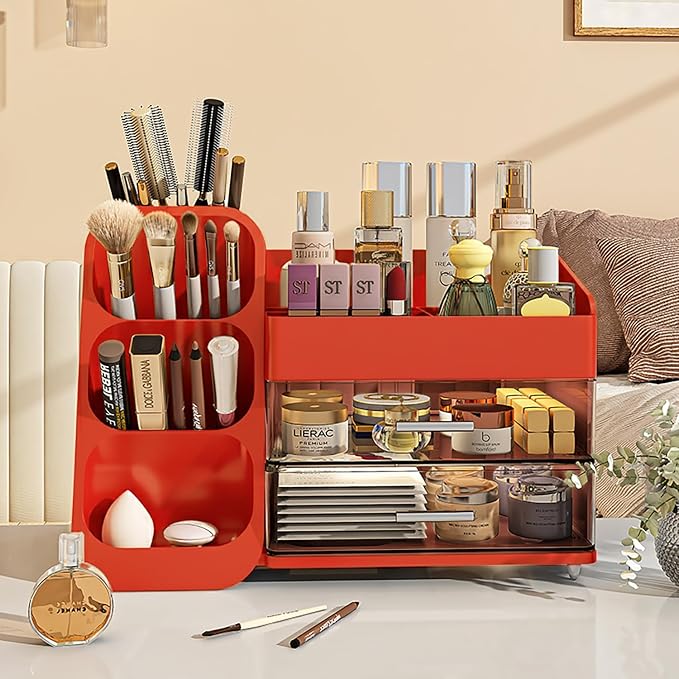 Makeup Organizer with Drawers for Vanity, Spacious Cosmetic Display Case - Image 3