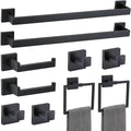 10 Pieces Bathroom Hardware Accessories Set Black Towel Bar Set Towel Holder by TNOMS