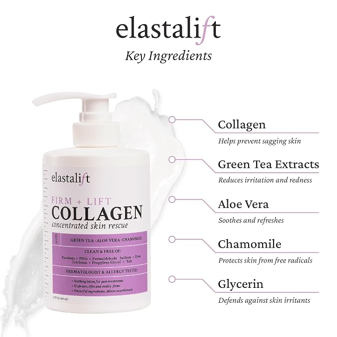 Elastalift Collagen Cream Skin Care Face Lotion & Body Lotion | Fragrance Free - Image 2
