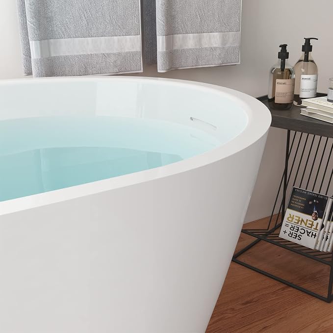 59" Acrylic Freestanding Bathtub, Elegant Skirted Free Standing Tub, Soaking Tub - Image 2