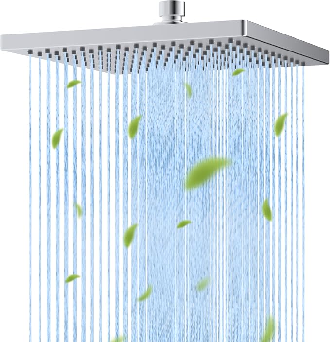 Hibbent Thickness Metal Rain Shower Head, 10 Inch High Pressure Rainfall Shower by Hibbent