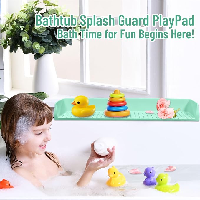 Splash Guard for Bathtub Kids, Longer Silicone Bathtub Splash Guard - Image 7