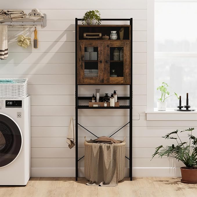 Tangkula Over The Toilet Storage Cabinet, 5-Tier Space Saver Above Toilet - Image 8