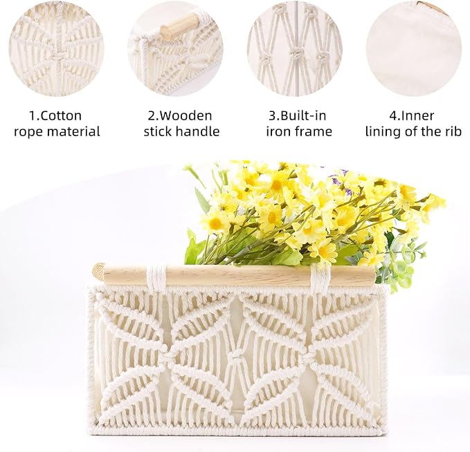 YAHUAN Macrame Storage Baskets - Image 4