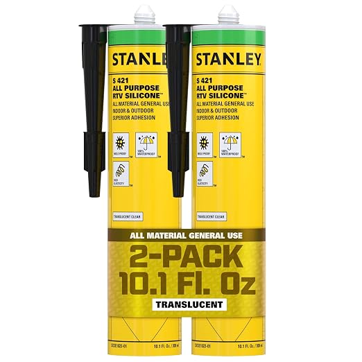 Stanley S421 All-Purpose RTV Silicone Sealant – 100% Waterproof Translucent by STANLEY
