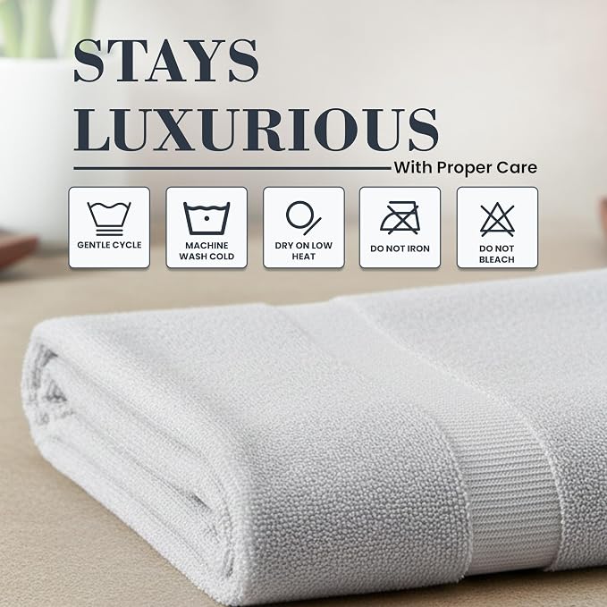 500 GSM 100% Cotton White 3-Pcs Bath Towel Set | Ultra Soft Highly Absorbent - Image 5