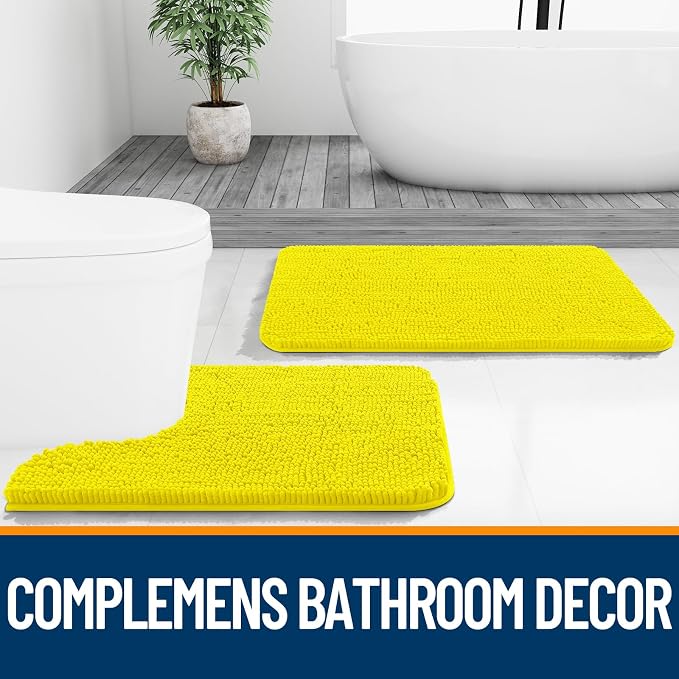 OLANLY Bathroom Rugs 36x24, Extra Soft Absorbent Chenille Bath Rugs, Rubber - Image 7