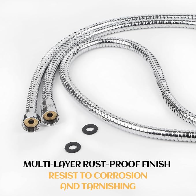 Klabb 118-Inch Extra Long Stainless Steel Shower Hose – Flexible, Anti-Kink - Image 2