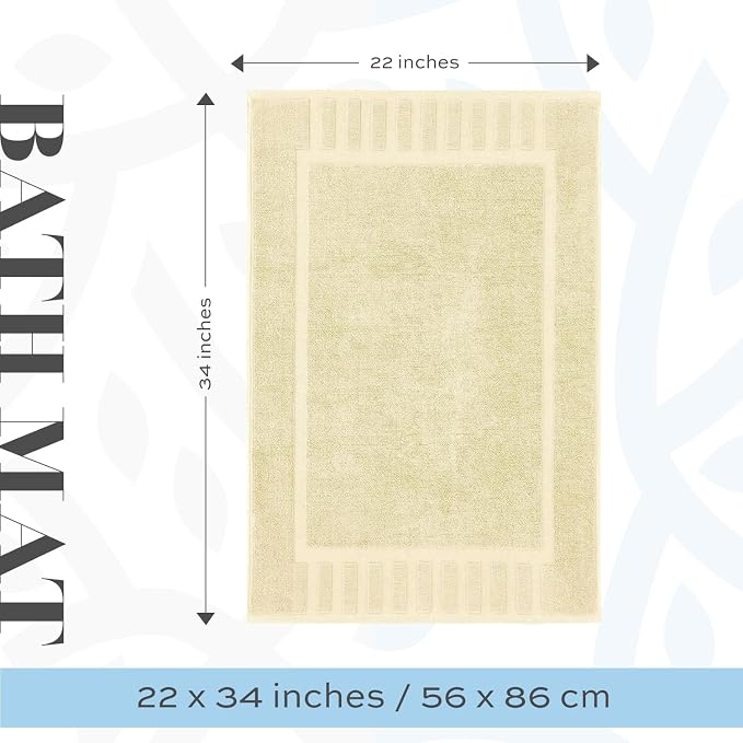 White Classic Luxury Bath Mat Floor Towel Set - Image 4