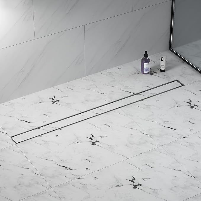 Linear Shower Drain 48", Brushed Floor Drain - Image 4