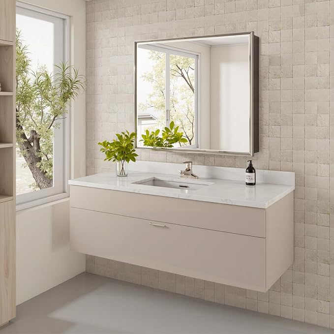 30x26 Pre-Assembled Bathroom Medicine Cabinet Mirror, Surface or Recessed - Image 8