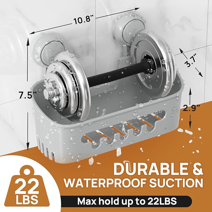 LEVERLOC Shower Caddy Suction Cup 2 Pack, Shower Organizer Removable Bathroom - Image 4