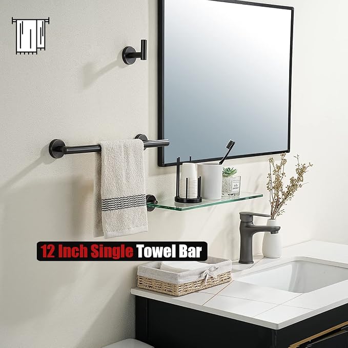 JQK Oil Rubbed Bronze Towel Bar, 15 Inch 304 Stainless Steel Thicken 0.8mm - Image 5