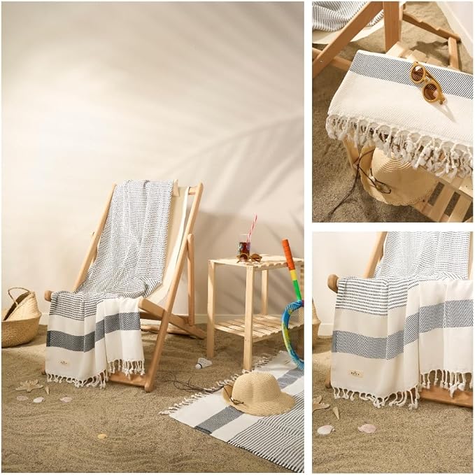 Ruvy Home Basics 2 Pack Turkish Beach Towels – Oversized Quick-Dry Bath Towels - Image 5