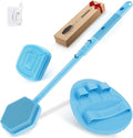 Silicone Back/Face Scrubber & Bath Glove Set 3PCS, Extendable Back Scrubber by GEENOA