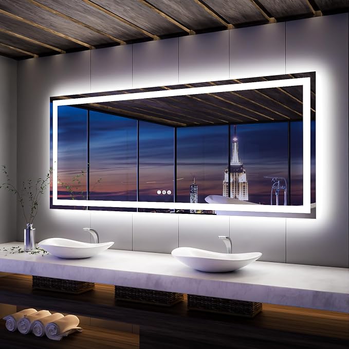 ISKM 88'' x 38'' LED Mirror for Bathroom Lighted Vanity Mirror for Wall Front by ISKM-IStillKeepMovin