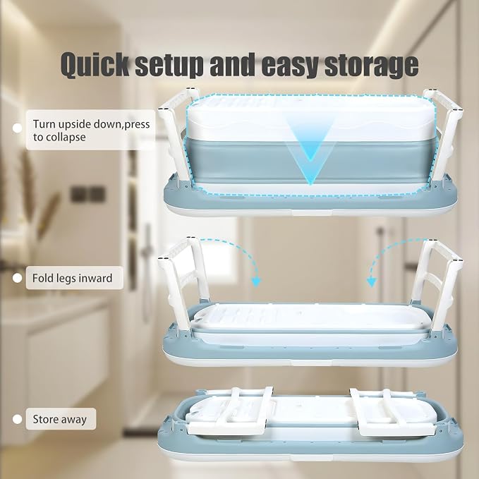 Portable Tub for Adults, Ice Bath Tub, Foldable Bathtub for Adults, Bathtub for - Image 6