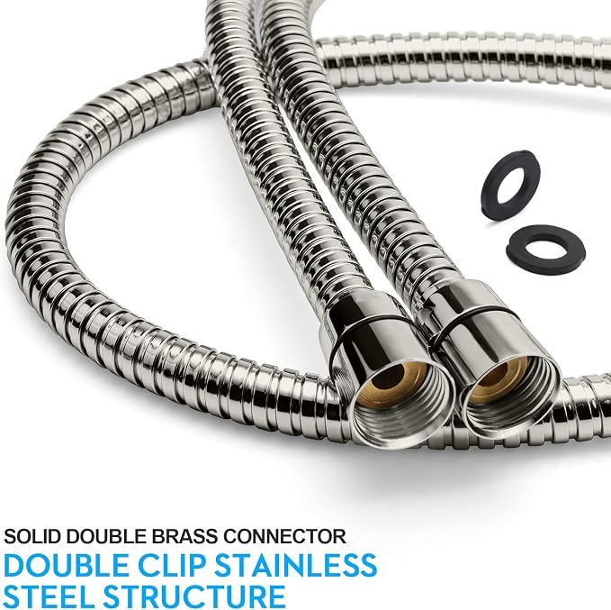 Shower Hose, 79 Inches Extra Long Stainless Steel Handheld Shower Head Hose - Image 2