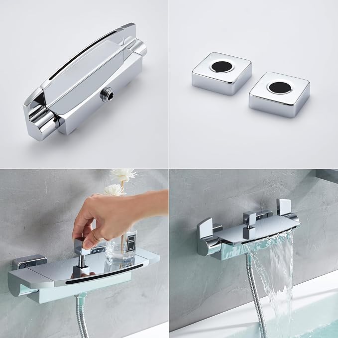 Wall Mount Tub Faucets Chrome Waterfall Tub Faucet - Image 6