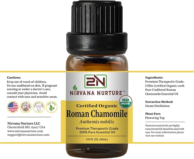 Roman Chamomile Essential Oil USDA Certified Organic, 100% Pure Natural Premium - Image 8