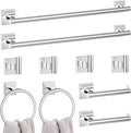 10 Pieces Polished Chrome Towel Bar Set, 23.6 Inch Bathroom Accessories Set by LairuierBathroomHardwareSet