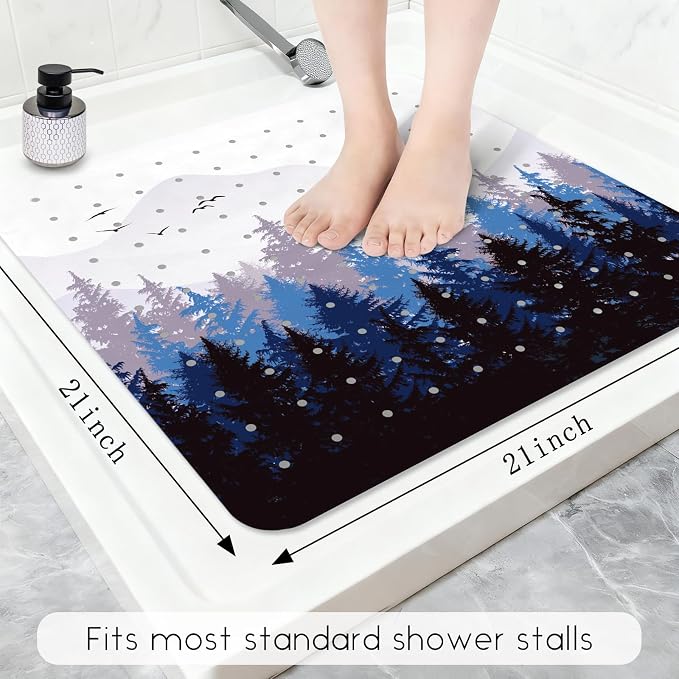 Bathtub Mat Non Slip, Forest Square Bath tub Mat Shower Floor Mat - Image 2
