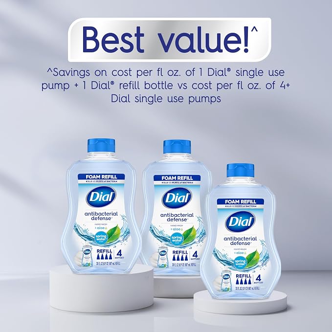 Dial Antibacterial Defense Foaming Hand Soap + Aloe, Spring Water Scent - Image 4