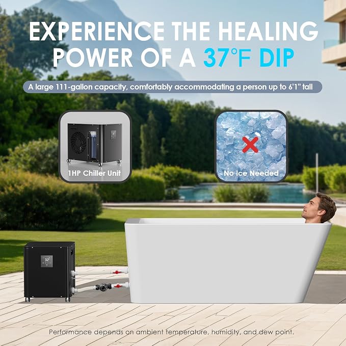 Cold Plunge Tub with Water Chiller, Large Ice Bath - Image 3