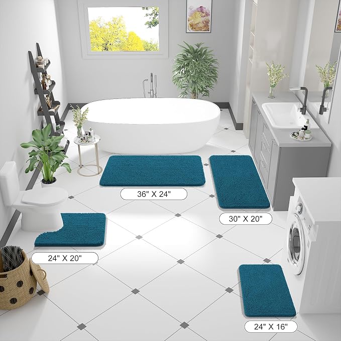OLANLY Bathroom Rugs 36x24, Extra Soft Absorbent Chenille Bath Rugs, Rubber - Image 8